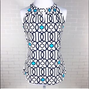 Sleeveless Jude Connally keyhole blouse